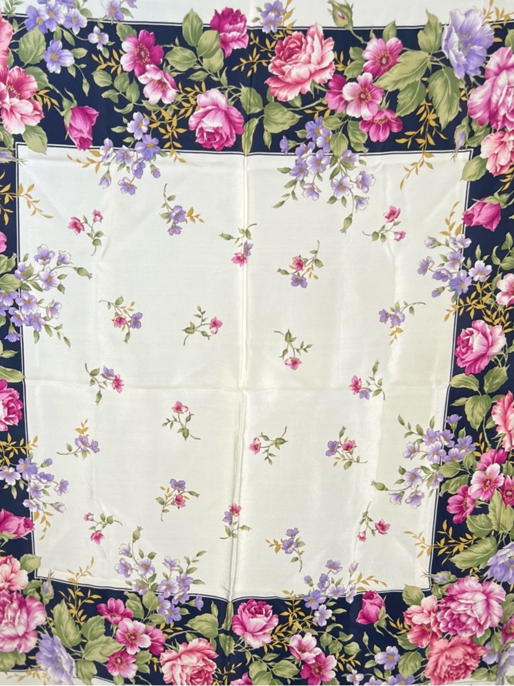 YSL FLORAL SILK SCARF